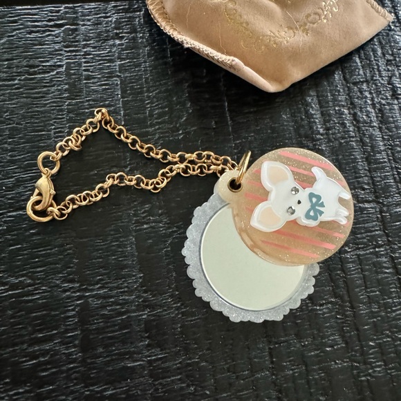 Chihuahua Glitter Bag Charm Mirror Korean Keychain Kawaii - Picture 3 of 5